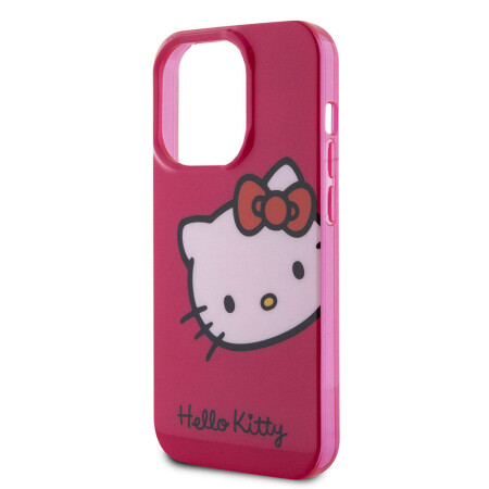 Apple iPhone 15 Pro Kılıf Hello Kitty Orjinal Lisanslı Yazı ve İkonik Logolu Kitty Head Kapak - 8