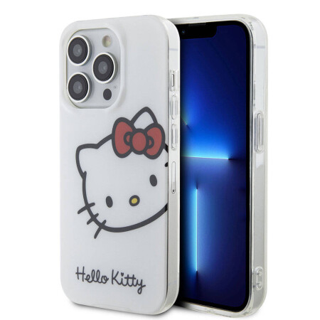 Apple iPhone 15 Pro Kılıf Hello Kitty Orjinal Lisanslı Yazı ve İkonik Logolu Kitty Head Kapak - 2