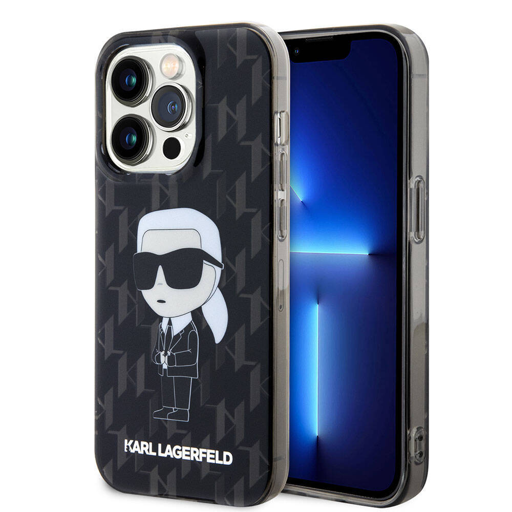 Apple iPhone 15 Pro Kılıf Karl Lagerfeld IML İkonik Monogram Orjinal Lisanslı Kapak - 3