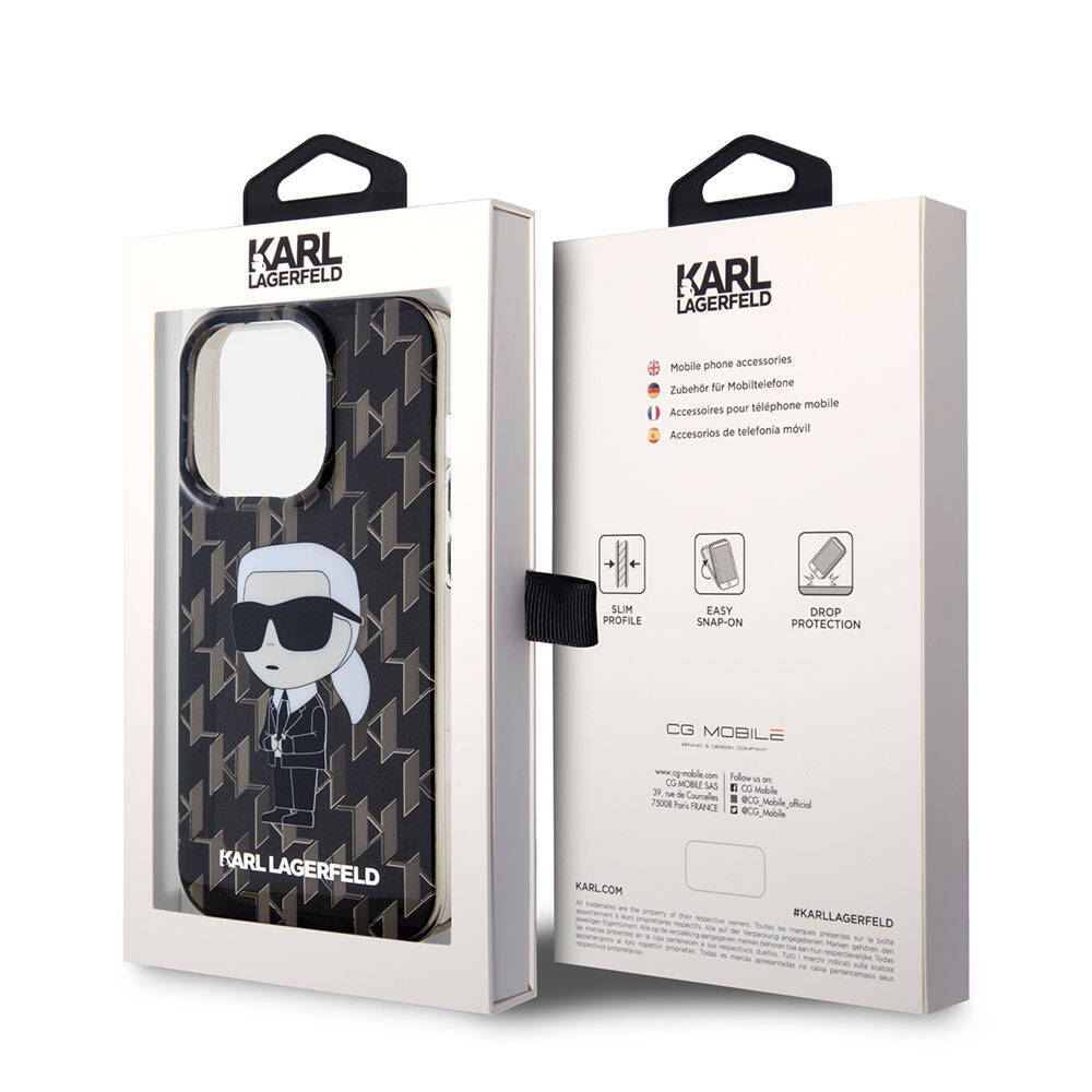 Apple iPhone 15 Pro Kılıf Karl Lagerfeld IML İkonik Monogram Orjinal Lisanslı Kapak - 9