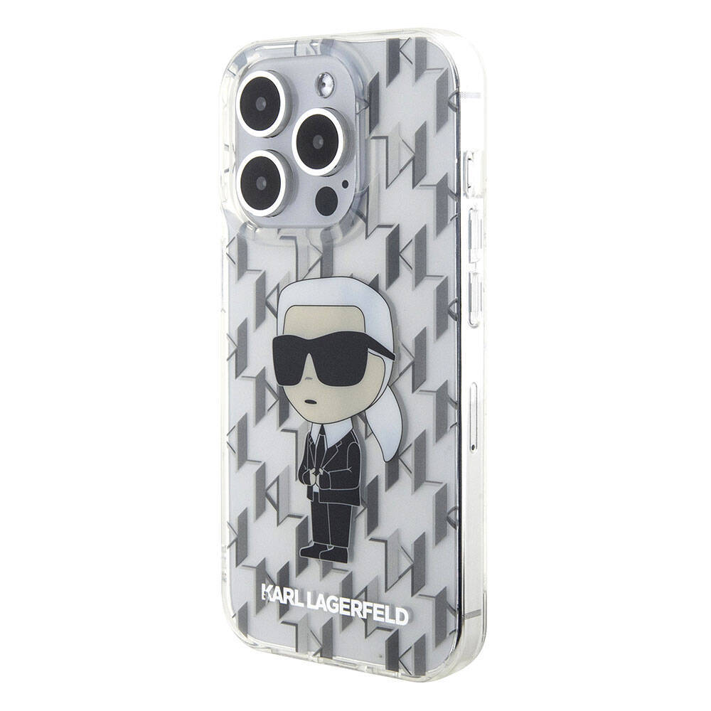 Apple iPhone 15 Pro Kılıf Karl Lagerfeld IML İkonik Monogram Orjinal Lisanslı Kapak - 11