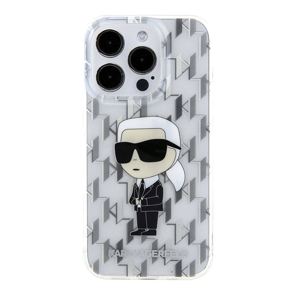 Apple iPhone 15 Pro Kılıf Karl Lagerfeld IML İkonik Monogram Orjinal Lisanslı Kapak - 12