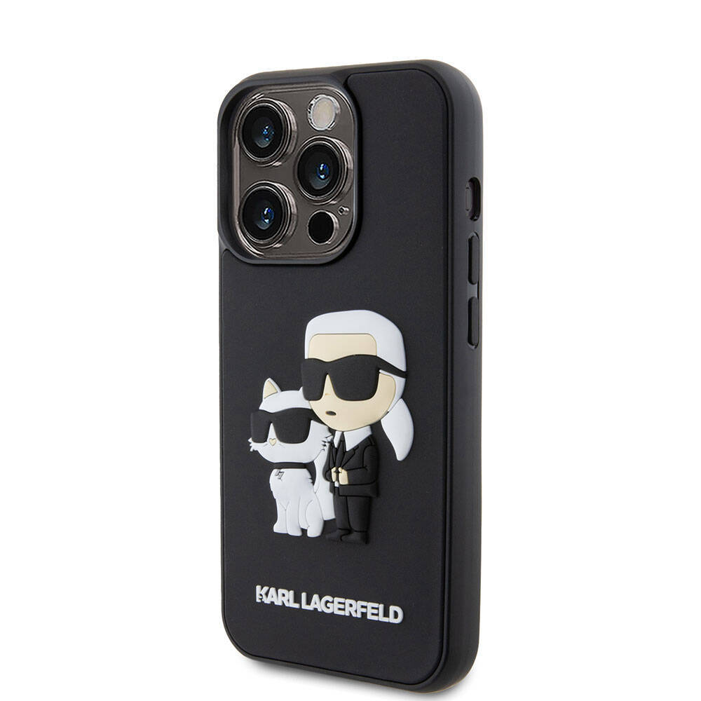 Apple iPhone 15 Pro Kılıf Karl Lagerfeld Silikon 3D K&C Logo Orjinal Lisanslı Kapak - 3