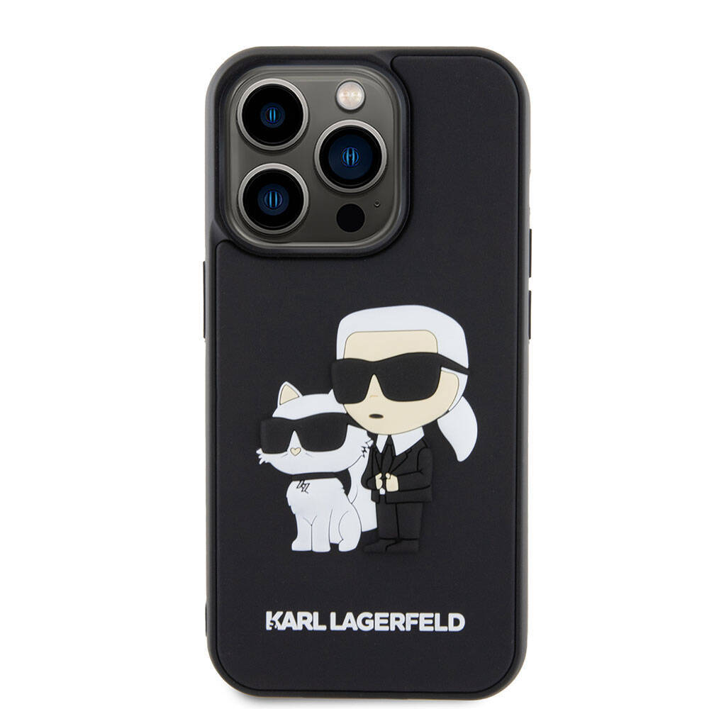 Apple iPhone 15 Pro Kılıf Karl Lagerfeld Silikon 3D K&C Logo Orjinal Lisanslı Kapak - 4