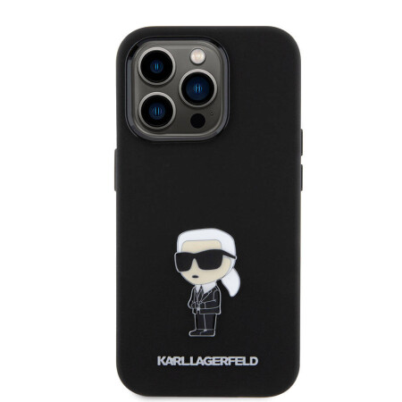 Apple iPhone 15 Pro Kılıf Karl Lagerfeld Silikon İkonik Metal Logo Orjinal Lisanslı Kapak - 4