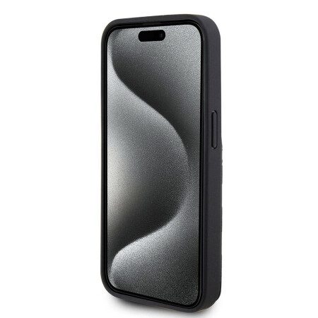 Apple iPhone 15 Pro Kılıf Karl Lagerfeld Standlı Kartlıklı Saffiano Monogram Metal Logo Orjinal Lisanslı Kapak - 5