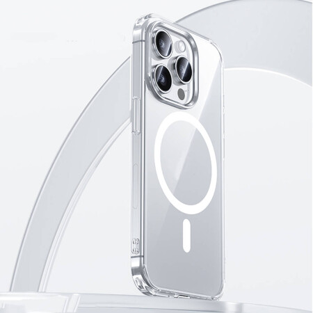 Apple iPhone 15 Pro Kılıf Magsafe Şarj Özellikli Airbagli Şeffaf Benks LucentPro Serisi Kapak - 3