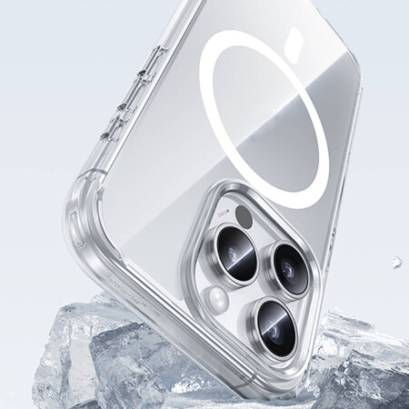 Apple iPhone 15 Pro Kılıf Magsafe Şarj Özellikli Airbagli Şeffaf Benks LucentPro Serisi Kapak - 4