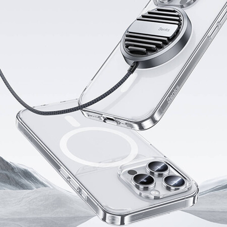 Apple iPhone 15 Pro Kılıf Magsafe Şarj Özellikli Airbagli Şeffaf Benks LucentPro Serisi Kapak - 10