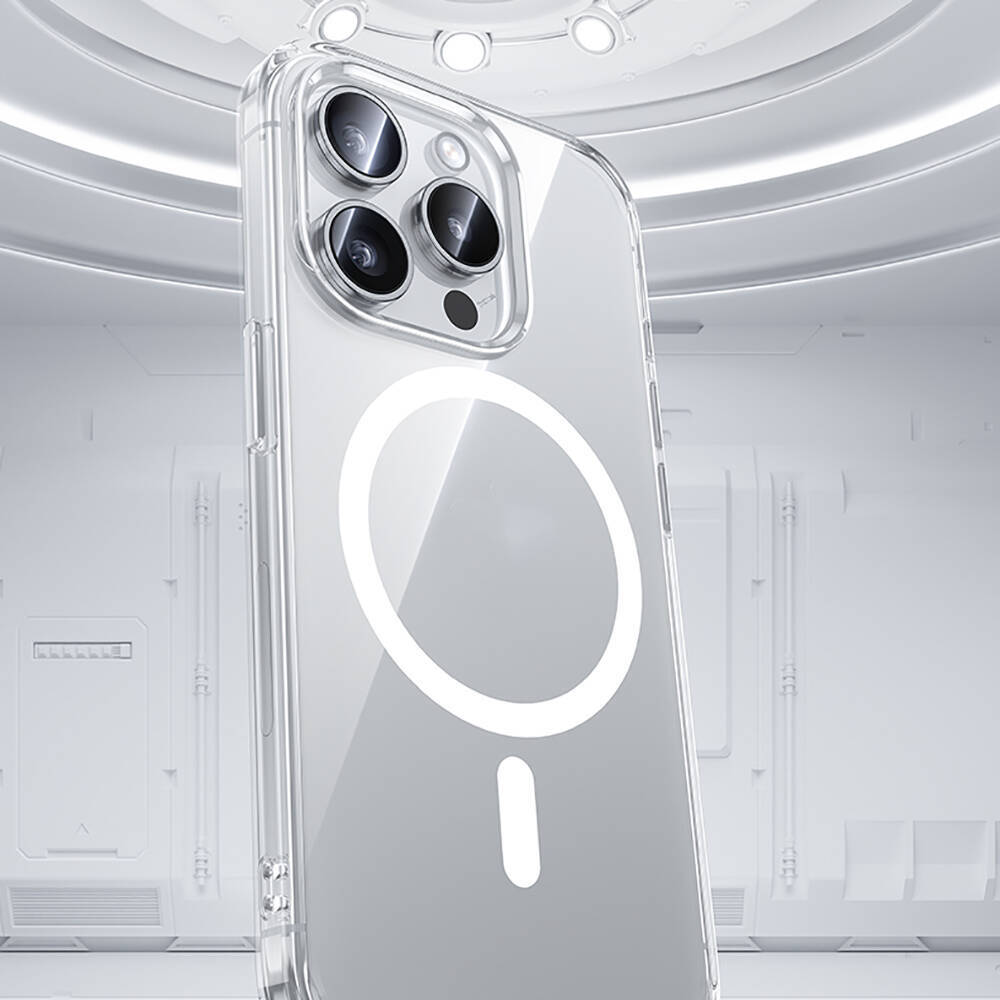 Apple iPhone 15 Pro Kılıf Magsafe Şarj Özellikli Airbagli Şeffaf Benks LucentPro Serisi Kapak - 12