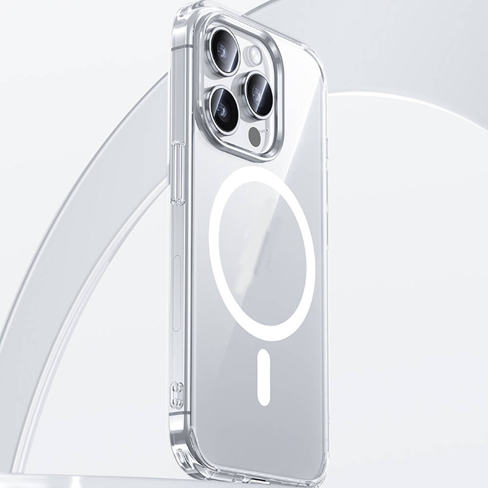 Apple iPhone 15 Pro Kılıf Magsafe Şarj Özellikli Airbagli Şeffaf Benks LucentPro Serisi Kapak - 15