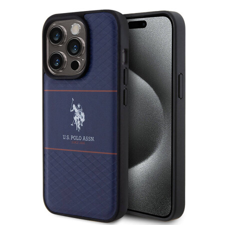 Apple iPhone 15 Pro Kılıf U.S. Polo Assn. Orjinal Lisanslı Deri Şeritli Logo Dizayn Kapak - 3