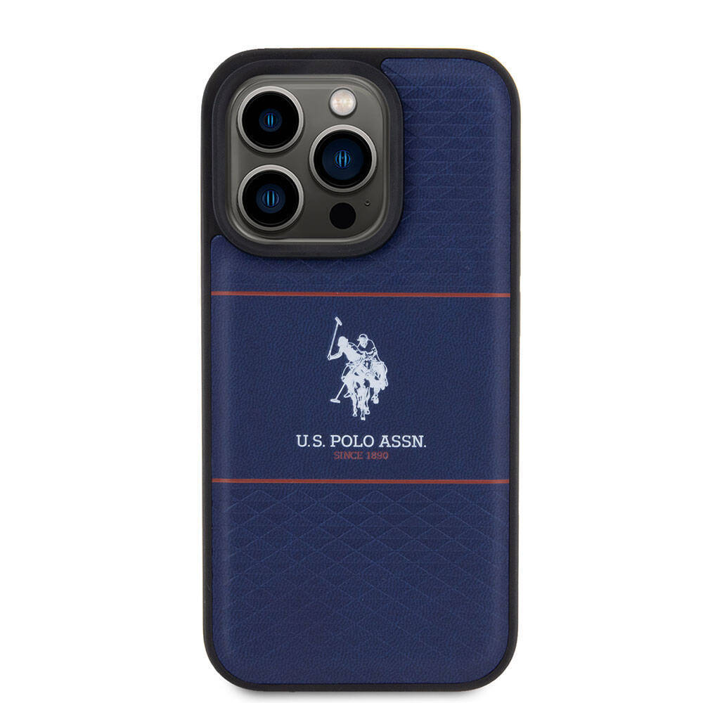 Apple iPhone 15 Pro Kılıf U.S. Polo Assn. Orjinal Lisanslı Deri Şeritli Logo Dizayn Kapak - 5