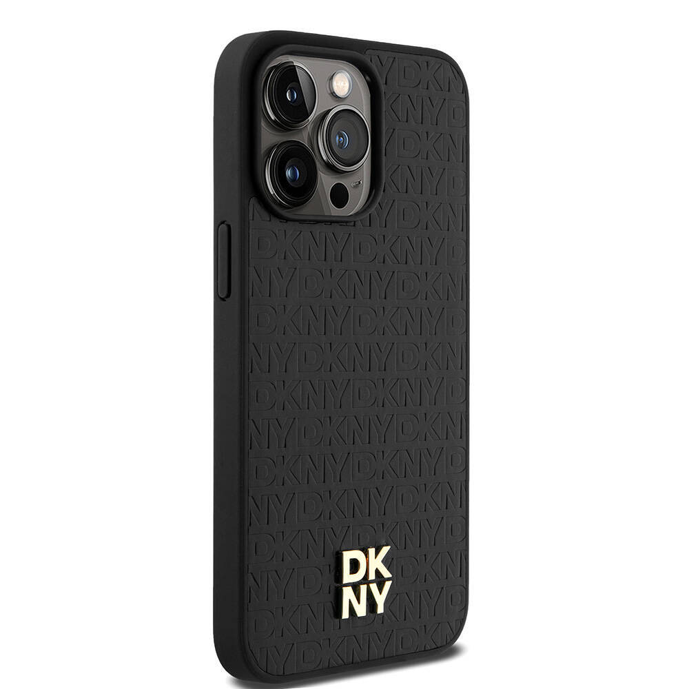 Apple iPhone 15 Pro Max Kılıf DKNY Orjinal Lisanslı 3D Yazılı Repeat Pattern Kapak - 5