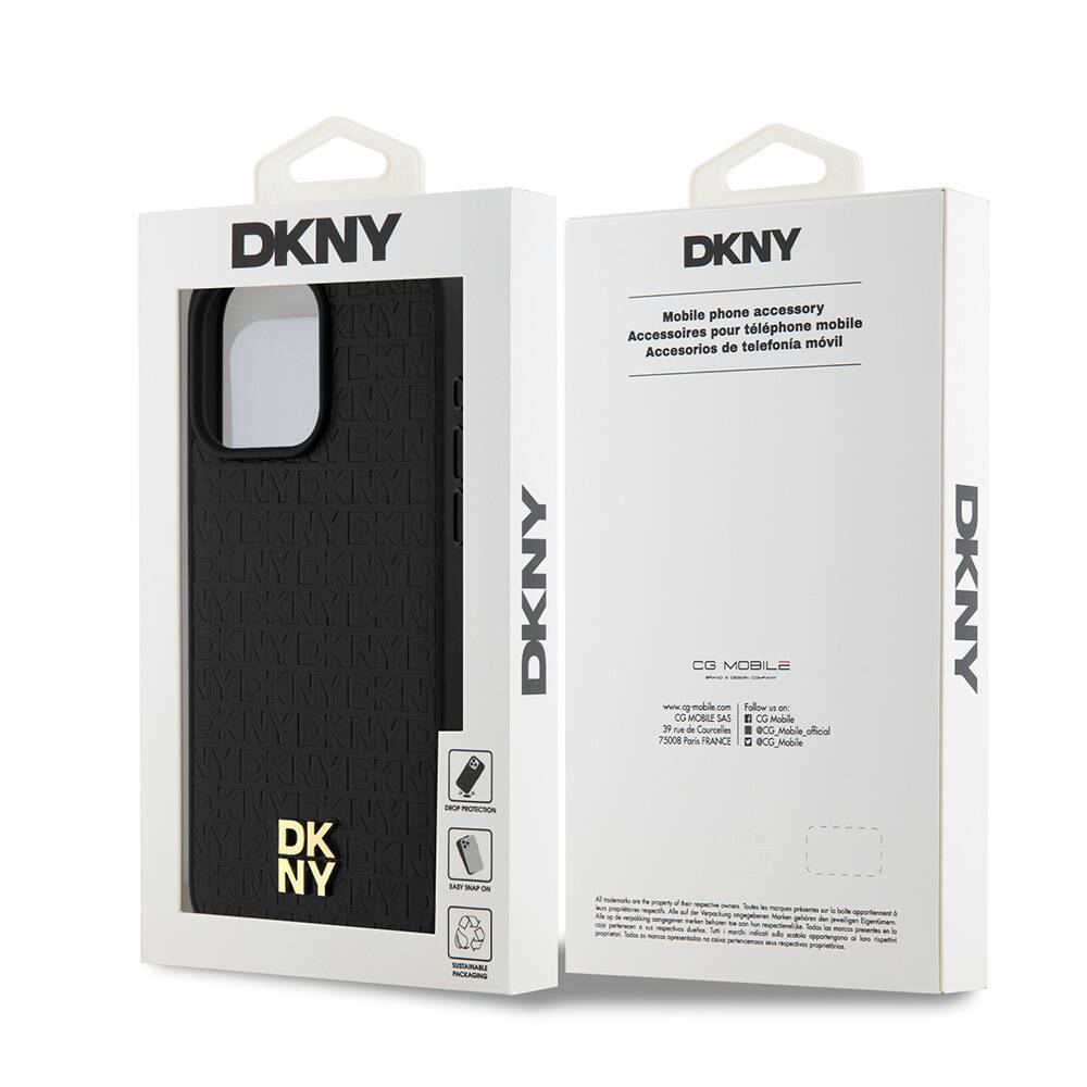 Apple iPhone 15 Pro Max Kılıf DKNY Orjinal Lisanslı 3D Yazılı Repeat Pattern Kapak - 9