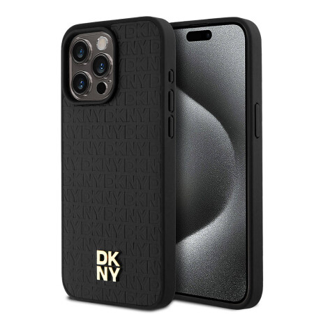 Apple iPhone 15 Pro Max Kılıf DKNY Orjinal Lisanslı 3D Yazılı Repeat Pattern Kapak - 1