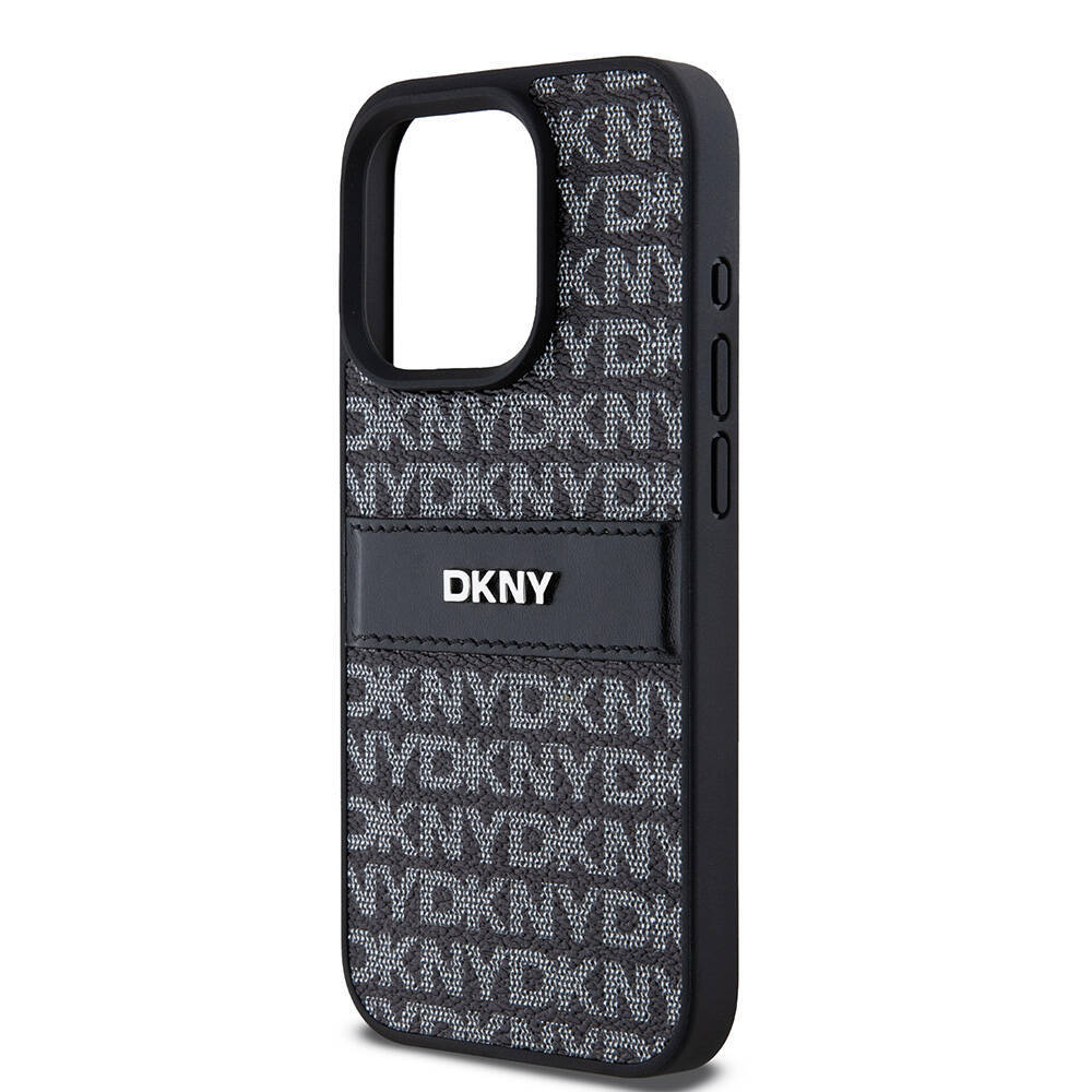 Apple iPhone 15 Pro Max Kılıf DKNY Orjinal Lisanslı 3D Yazılı Repeat Texture Pattern Kapak - 7