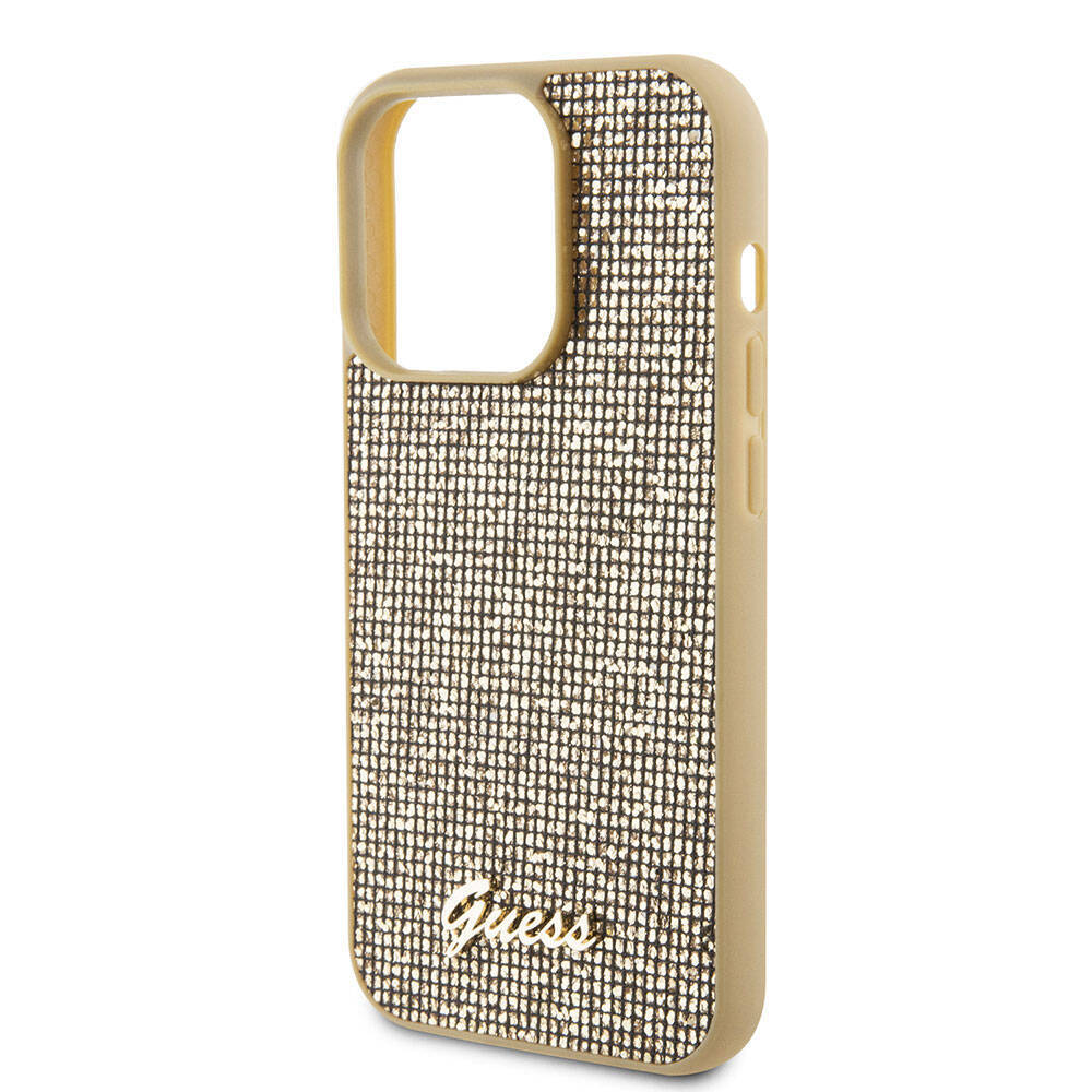 Apple iPhone 15 Pro Max Kılıf Guess Orjinal Lisanslı Yazı Logolu Disco Script Metal Kapak - 7