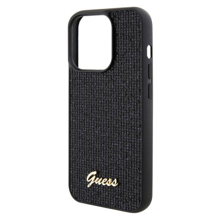 Apple iPhone 15 Pro Max Kılıf Guess Orjinal Lisanslı Yazı Logolu Disco Script Metal Kapak - 14