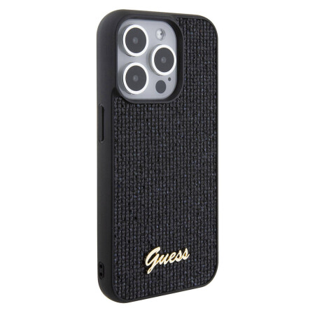 Apple iPhone 15 Pro Max Kılıf Guess Orjinal Lisanslı Yazı Logolu Disco Script Metal Kapak - 2