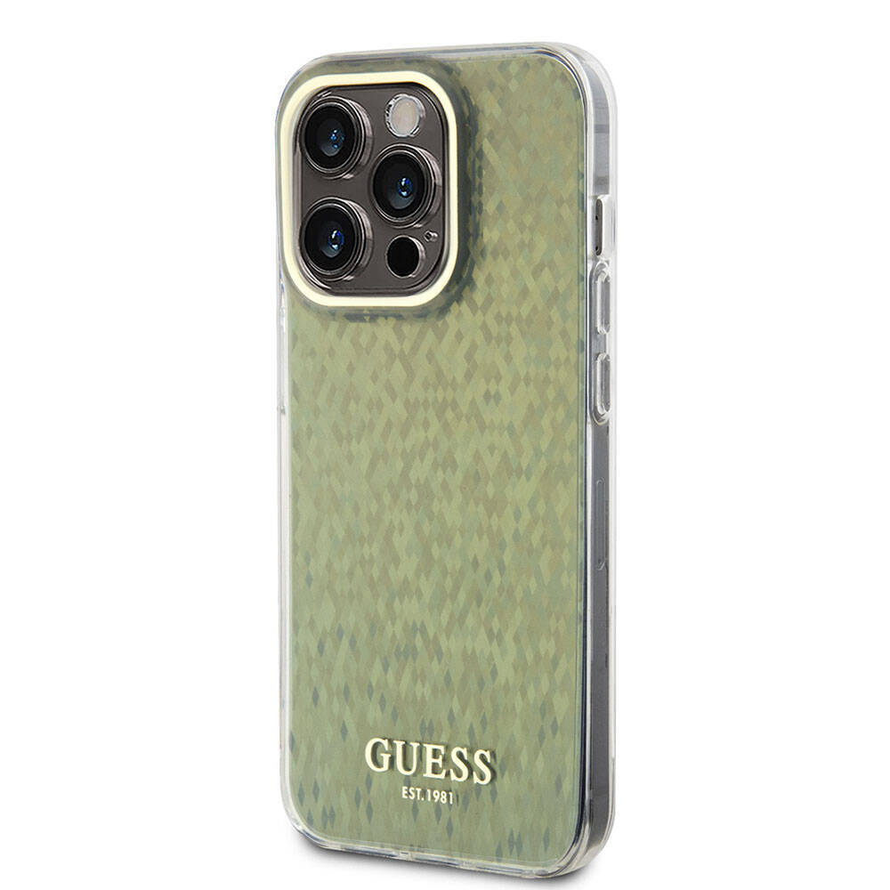 Apple iPhone 15 Pro Max Kılıf Guess Orjinal Lisanslı Yazı Logolu Mirror Disco Kapak - 13