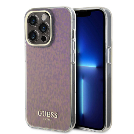 Apple iPhone 15 Pro Max Kılıf Guess Orjinal Lisanslı Yazı Logolu Mirror Disco Kapak - 19