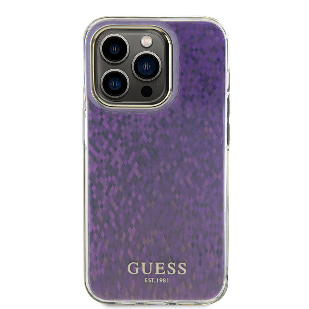 Apple iPhone 15 Pro Max Kılıf Guess Orjinal Lisanslı Yazı Logolu Mirror Disco Kapak - 21