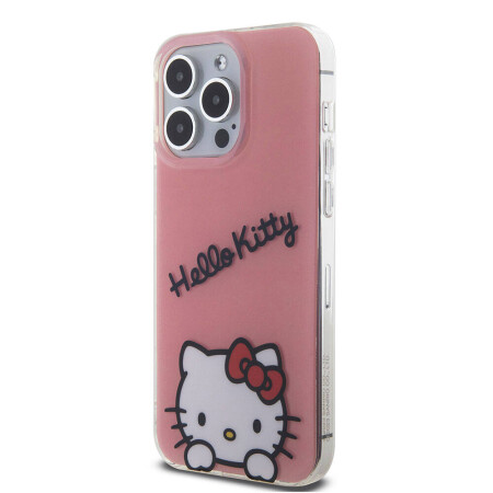 Apple iPhone 15 Pro Max Kılıf Hello Kitty Orjinal Lisanslı Askılı Yazı ve İkonik Logolu Daydreaming Kapak - 4