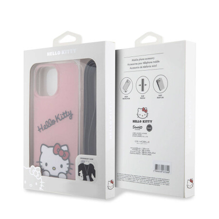 Apple iPhone 15 Pro Max Kılıf Hello Kitty Orjinal Lisanslı Askılı Yazı ve İkonik Logolu Daydreaming Kapak - 11