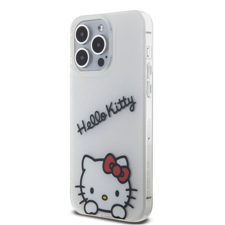 Apple iPhone 15 Pro Max Kılıf Hello Kitty Orjinal Lisanslı Askılı Yazı ve İkonik Logolu Daydreaming Kapak - 12