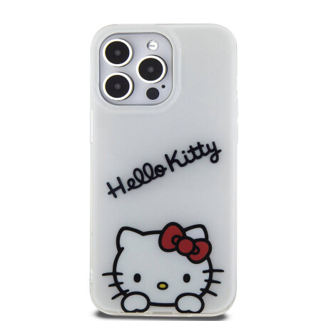 Apple iPhone 15 Pro Max Kılıf Hello Kitty Orjinal Lisanslı Askılı Yazı ve İkonik Logolu Daydreaming Kapak - 13