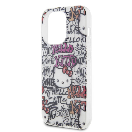 Apple iPhone 15 Pro Max Kılıf Hello Kitty Orjinal Lisanslı İkonik Logolu Etiket Graffiti Kapak - 8