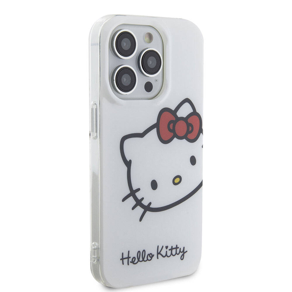 Apple iPhone 15 Pro Max Kılıf Hello Kitty Orjinal Lisanslı Yazı ve İkonik Logolu Kitty Head Kapak - 6