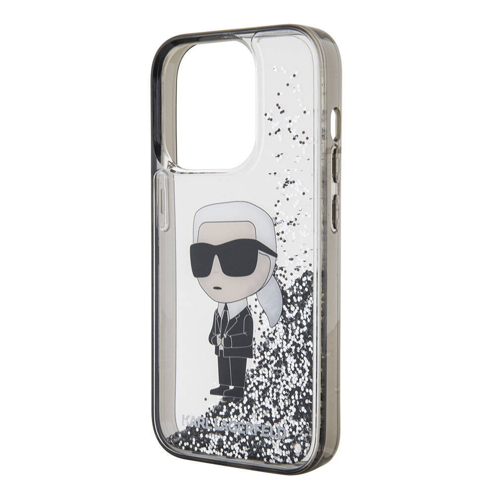 Apple iPhone 15 Pro Max Kılıf Karl Lagerfeld İkonik Sıvılı Glitter Orjinal Lisanslı Kapak - 6