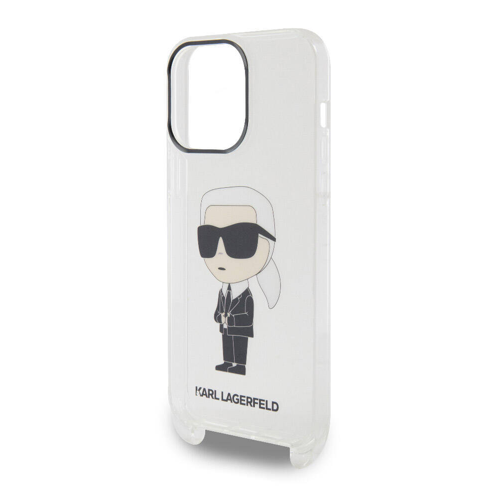 Apple iPhone 15 Pro Max Kılıf Karl Lagerfeld Orjinal Lisanslı Boyun Askılı Karl İkonik Crossbody Kapak - 6