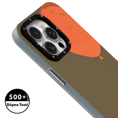 Apple iPhone 15 Pro Max Kılıf Magsafe Şarj Özellikli Youngkit Orange Serisi Flying Balloon Kapak - 5