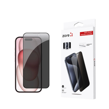 Apple iPhone 15 Zore Anti-Dust Privacy Temperli Ekran Koruyucu - 2