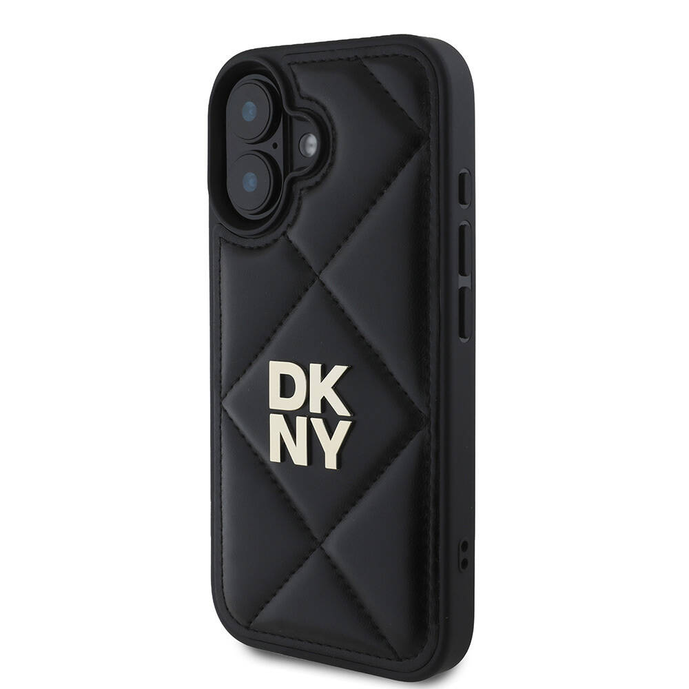 Apple iPhone 16 Kılıf DKNY Orjinal Lisanslı Kapitone Tasarımlı Metal Logolu Deri Kapak - 3