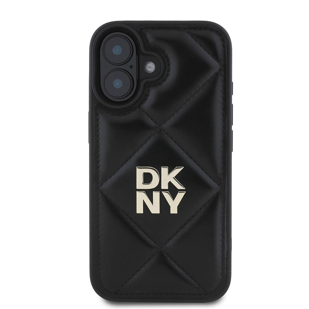 Apple iPhone 16 Kılıf DKNY Orjinal Lisanslı Kapitone Tasarımlı Metal Logolu Deri Kapak - 4