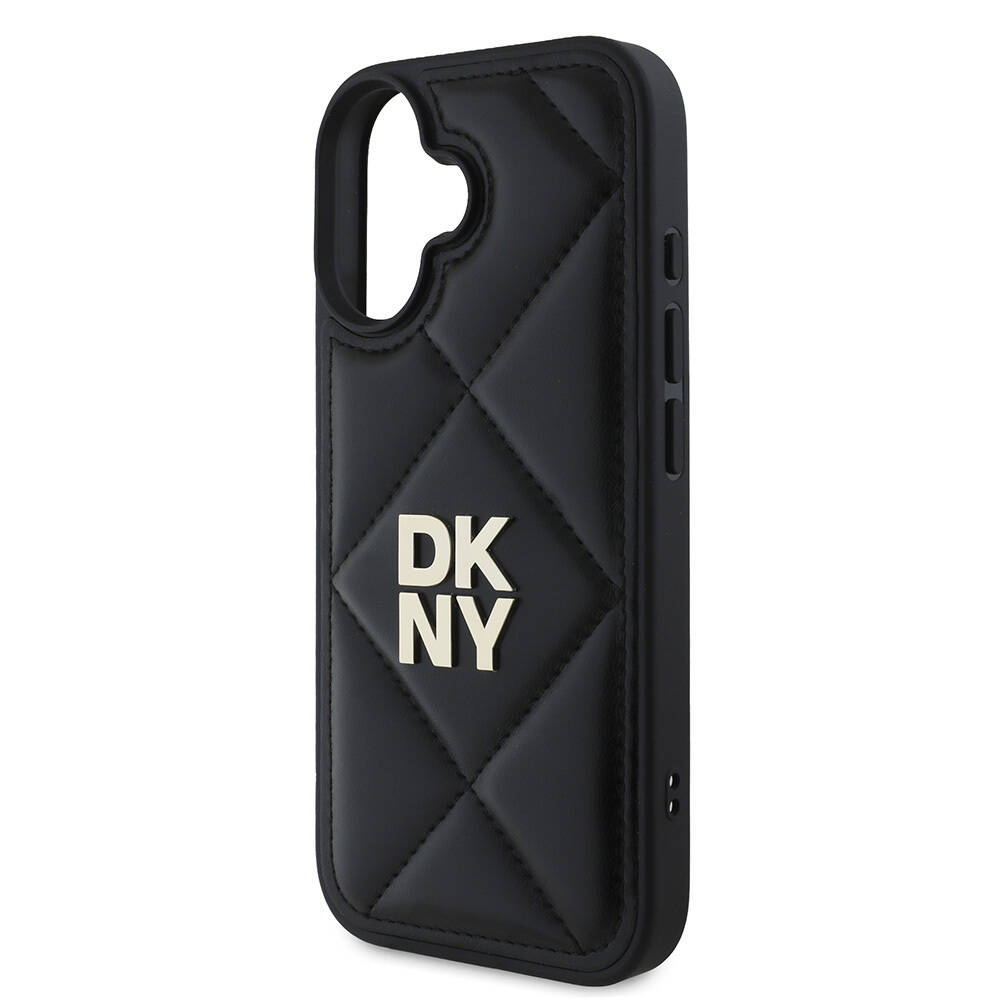 Apple iPhone 16 Kılıf DKNY Orjinal Lisanslı Kapitone Tasarımlı Metal Logolu Deri Kapak - 7