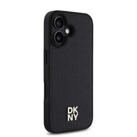 Apple iPhone 16 Kılıf DKNY Orjinal Lisanslı Magsafe Şarj Özellikli 3D Yazılı Repeat Pattern Kapak - 5