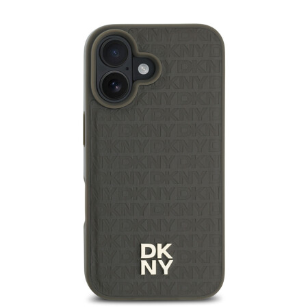 Apple iPhone 16 Kılıf DKNY Orjinal Lisanslı Magsafe Şarj Özellikli 3D Yazılı Repeat Pattern Kapak - 10