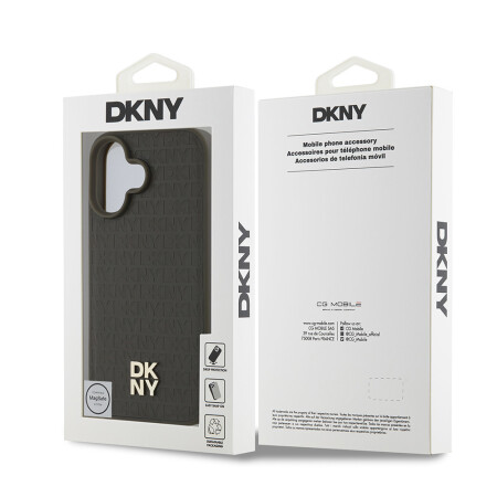 Apple iPhone 16 Kılıf DKNY Orjinal Lisanslı Magsafe Şarj Özellikli 3D Yazılı Repeat Pattern Kapak - 15