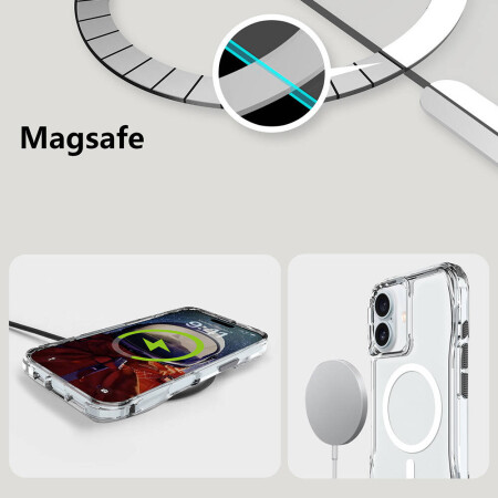 Apple iPhone 16 Plus Kılıf Zore Magsafe Şarj Özellikli T-Max Magsafe Kapak - 9