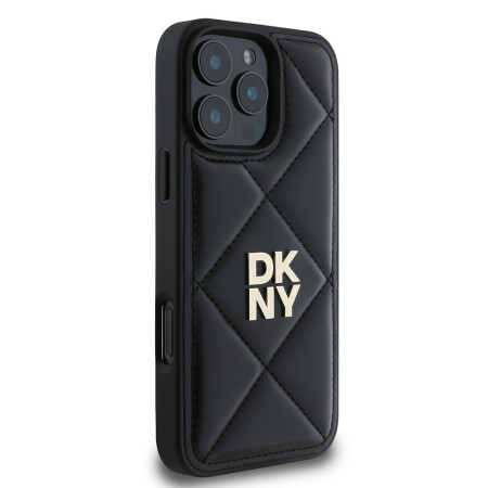 Apple iPhone 16 Pro Kılıf DKNY Orjinal Lisanslı Kapitone Tasarımlı Metal Logolu Deri Kapak - 6