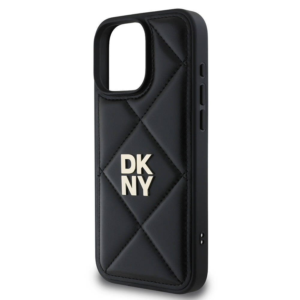 Apple iPhone 16 Pro Kılıf DKNY Orjinal Lisanslı Kapitone Tasarımlı Metal Logolu Deri Kapak - 8