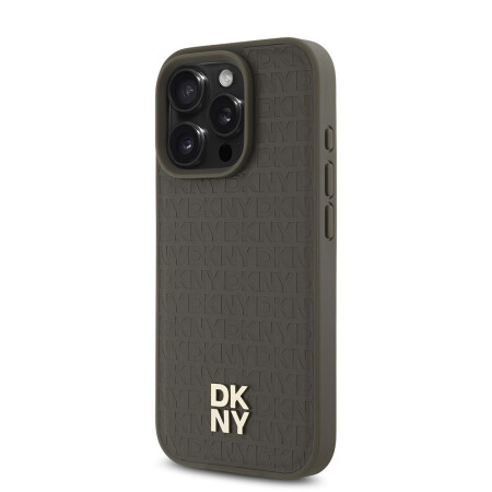 Apple iPhone 16 Pro Kılıf DKNY Orjinal Lisanslı Magsafe Şarj Özellikli 3D Yazılı Repeat Pattern Kapak - 2