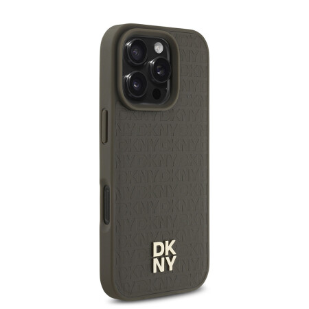 Apple iPhone 16 Pro Kılıf DKNY Orjinal Lisanslı Magsafe Şarj Özellikli 3D Yazılı Repeat Pattern Kapak - 4