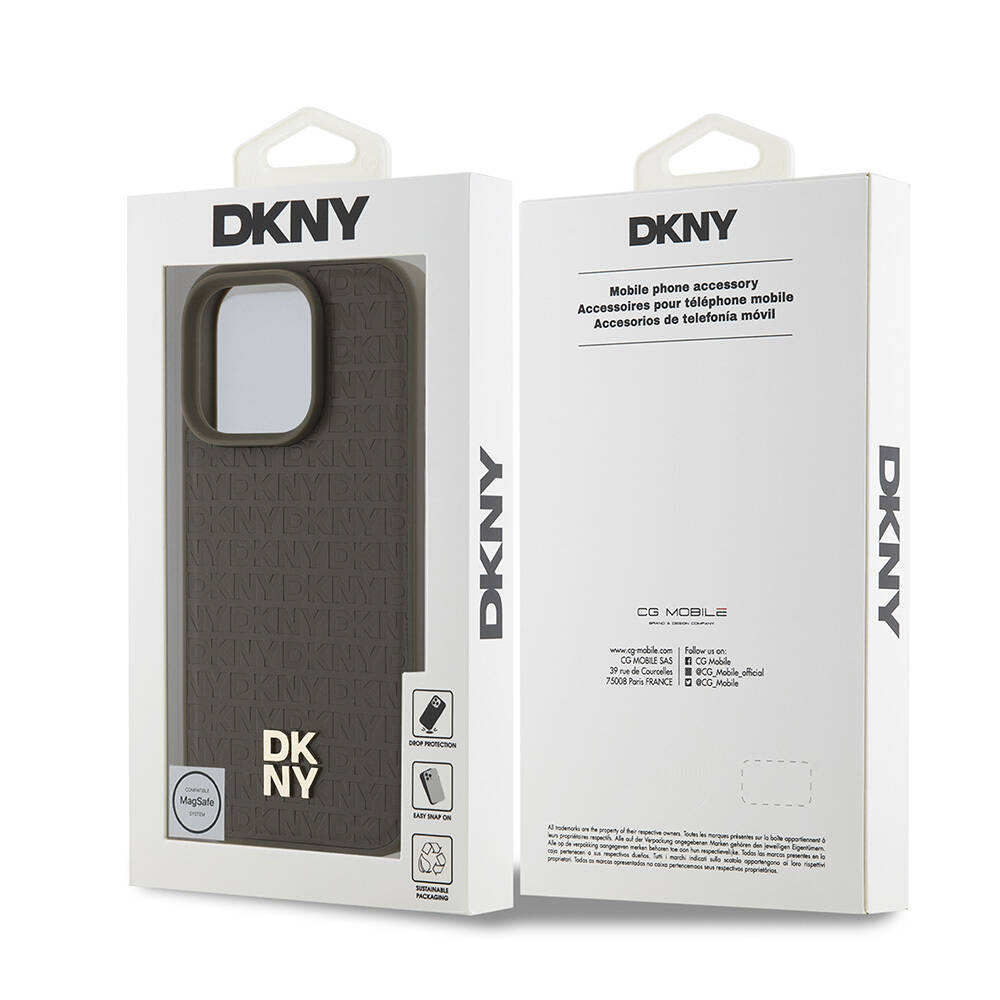 Apple iPhone 16 Pro Kılıf DKNY Orjinal Lisanslı Magsafe Şarj Özellikli 3D Yazılı Repeat Pattern Kapak - 8