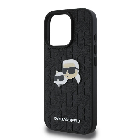 Apple iPhone 16 Pro Kılıf Karl Lagerfeld Orjinal Lisanslı K&C Heads Monogram Pin Kapak - 6